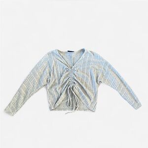 SHEIN - Light Gray Ruched Blouse